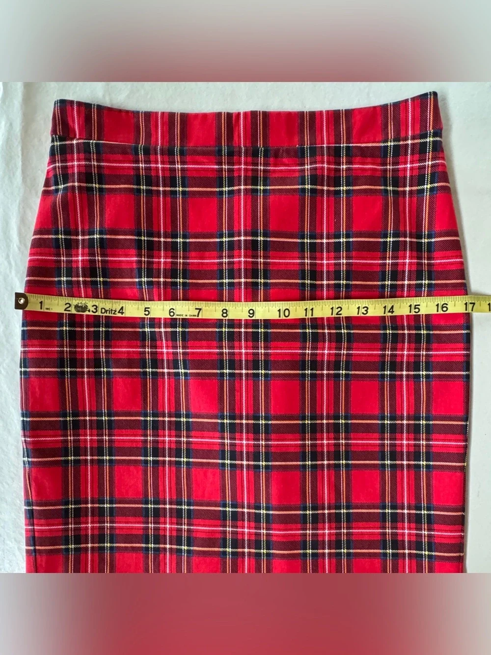J Crew Cotton Sateen Red Tartan Plaid Lined Holiday Pencil Skirt AD141 (0)
